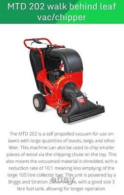 Billy Goat MTD Petrol 5HP Briggs Stratton Garden Leaf Debris Multi Vacuum