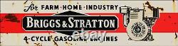 Briggs & Stratton 4 Cycle Gas Engines 20 Heavy Duty USA Made Metal Adv Sign