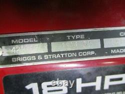Craftsman Lt1000 Briggs & Stratton 18hp Good Running Engine Motor 422707