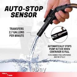Fuel Transfer Pump with Overfill Protection 2.7 GPM Universal Gas Can Adapter