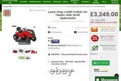 MTD Optima LG200 H Ride on mower- Briggs & Stratton V Twin 20HP Superb MTD Optima LG200 H Ride on mower- Briggs & Stratton V Twin 20HP Superb