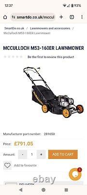 Mcculloch M53-160er Petrol Lawnmower Briggs And Stratton