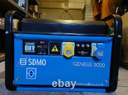 SDMO Genesis 3000 Petrol Generator 115v 230v 3kw 13amp 3.75kva Briggs & Stratton