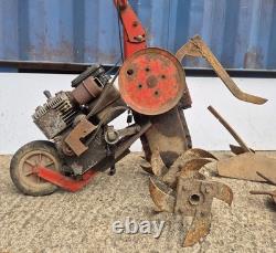 Vintage Briggs and Stratton 3HP Petrol Rotavator Cultivator with Attachments