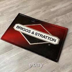 Vintage Official Briggs and Stratton 35×23 Metal Sign Self Framed Engine Metal