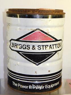 Vintage Petrol Oil Tin Briggs & Stratton The Power In Power Equipment 5 Lt Tin