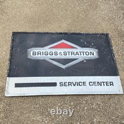 Vtg Briggs And Stratton Authorized Service Center Sign 36x24 Embossed Metal