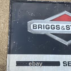 Vtg Briggs And Stratton Authorized Service Center Sign 36x24 Embossed Metal