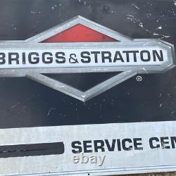 Vtg Briggs And Stratton Authorized Service Center Sign 36x24 Embossed Metal