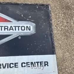 Vtg Briggs And Stratton Authorized Service Center Sign 36x24 Embossed Metal