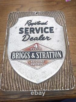 Vtg Briggs & Stratton Sign 4 Cycle Gasoline Engine Registered Service Dealer