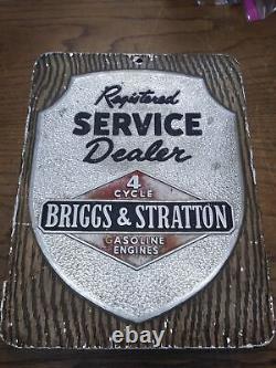 Vtg Briggs & Stratton Sign 4 Cycle Gasoline Engine Registered Service Dealer