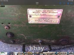 Webb 18 inch Briggs and Stratton vintage petrol lawnmower self propelled roller