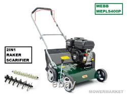 Webb 40cm (16) 2 in 1 Petrol Lawn Scarifier & Raker  Briggs and Stratton Engin