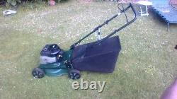 Webb (Briggs&Stratton) 18 Hand Push Petrol Lawn Mower + Grass Bag SERVICED VGC+